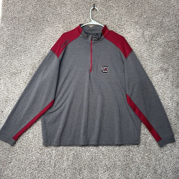 South Carolina Gamecocks Shirt Mens XXL 2XL Ping Quarter Zip Gray Golf Pullover - Picture 1 of 13